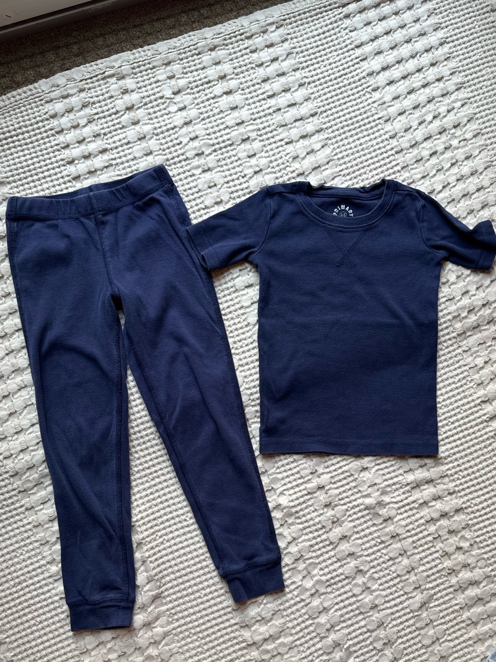 Primary Kids Short Sleeve Pajama Sets - Navy & Gray. 4-5 Years - Picture 2 of 7